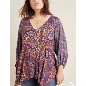 NWT Anthropologie Maeve boho Long Sleeve Balloon Sleeve Tunic